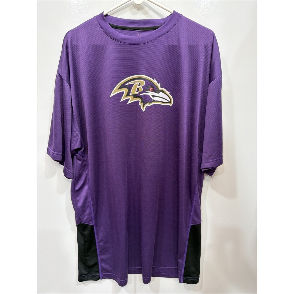 Baltimore Ravens Majestic Size 2XLT Tall Mens Purple Graphic Logo Tshirt NFL
